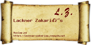 Lackner Zakariás névjegykártya